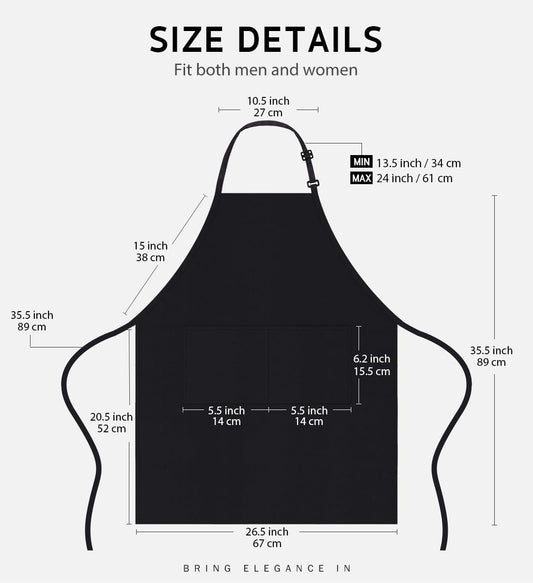 Syntus Apron for Men Women, Adjustable Cooking Kitchen Apron with 2 Pockets