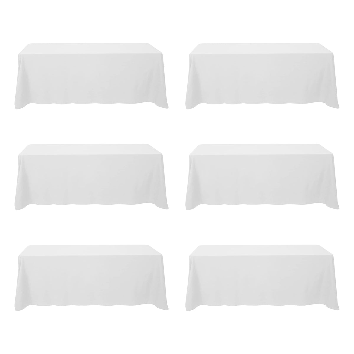 BRILLMAX 6 Pack Ivory Tablecloths 60x102 Inch for 6ft Rectangle Tables