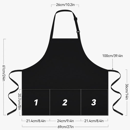 NLUS Kitchen Cooking Apron with 3 Pockets, Adjustable Bib Apron Chef Aprons for Women Men
