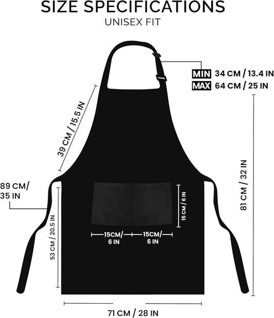 Utopia Kitchen Bib Aprons 2 Pack Adjustable With 2 Pockets 100% Polyester