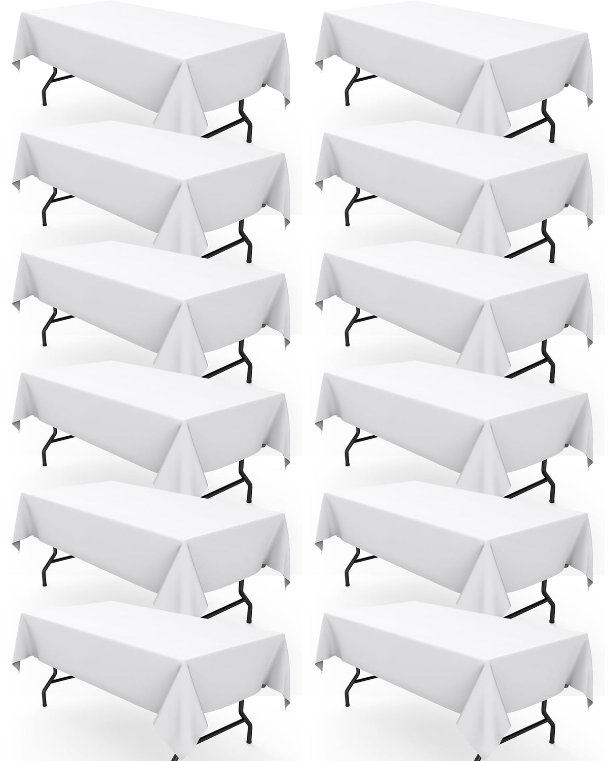 Pureegg Polyester Tablecloth 60" x 102" Reusable Washable 2 Pack Black