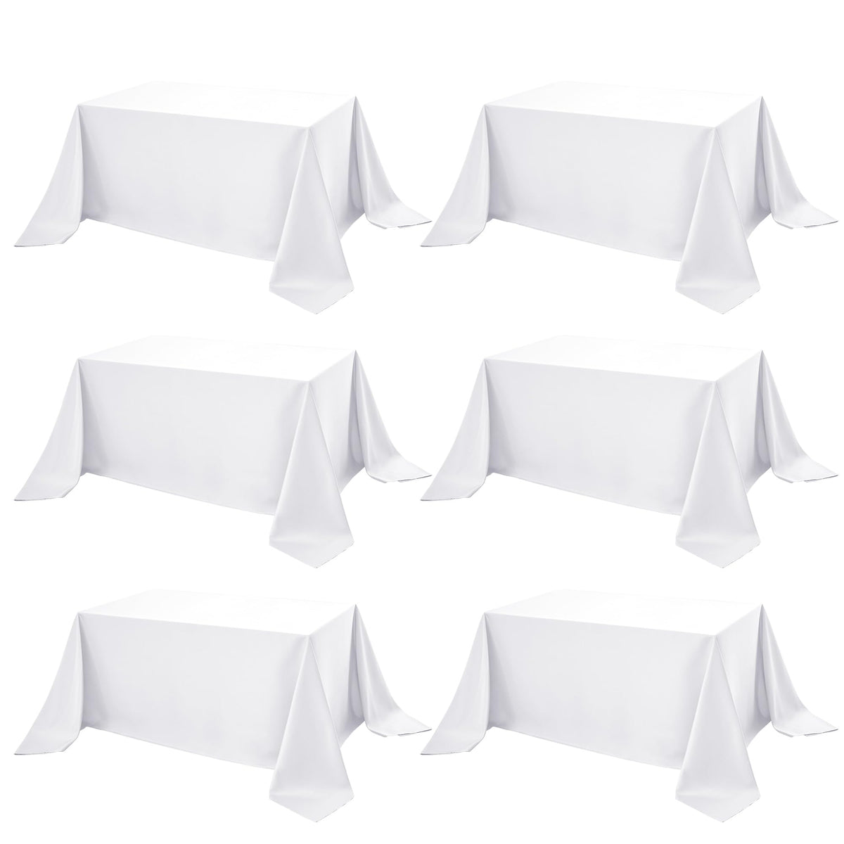 10-Pack White Tablecloths for Rectangle Tables, 60 x 102 Inches