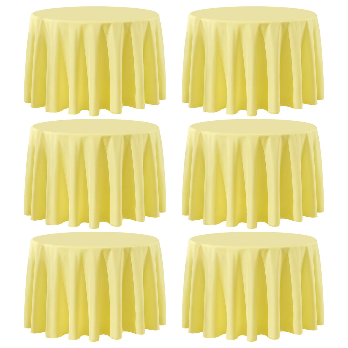 6 Pack White Round Tablecloths 120 Inch for Dining Tables