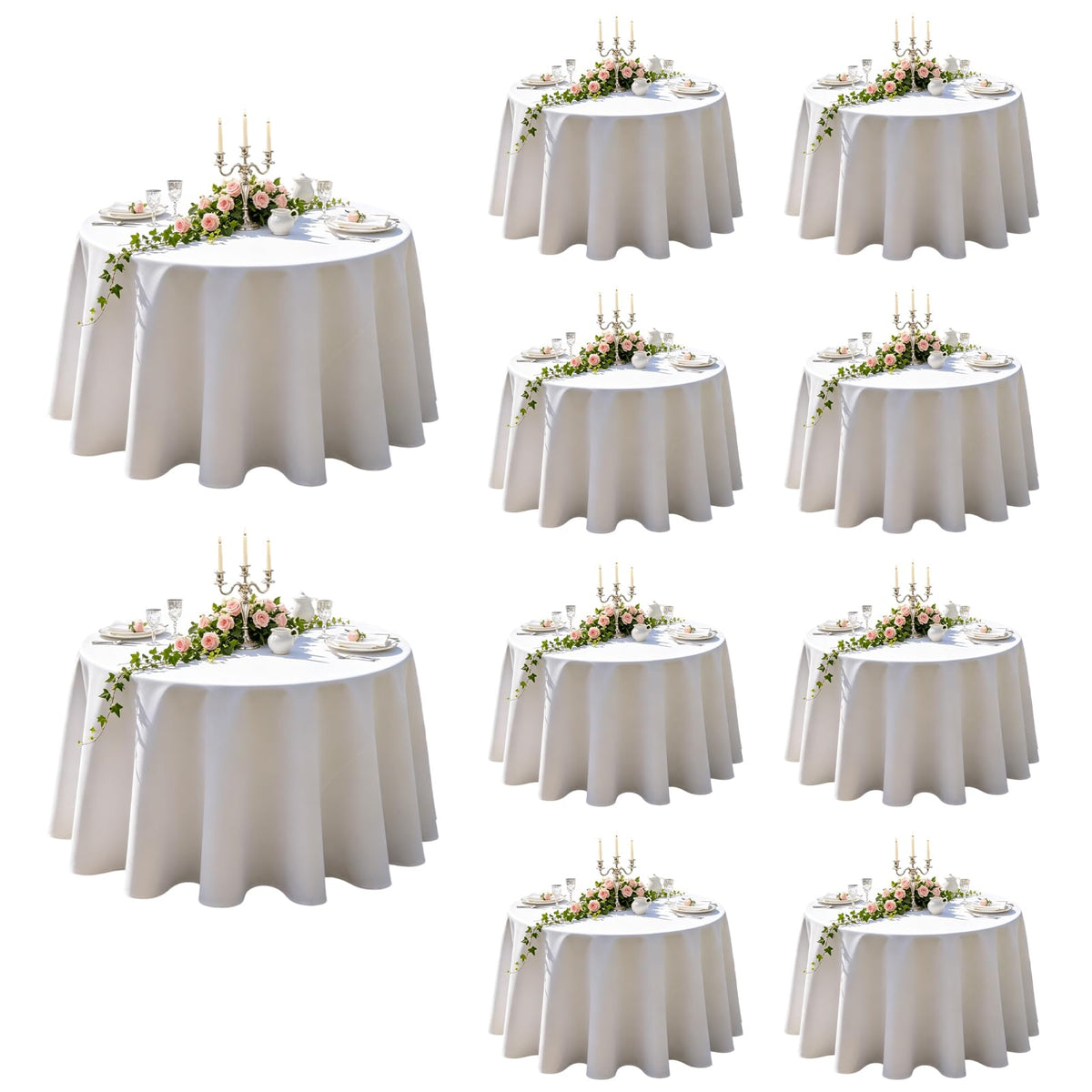 WIGENIUS 6 Pack White Table Cloth Rectangle 60X102 Inch Tablecloth Fit 6FT