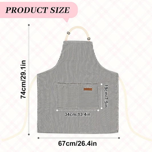 2Pack Adjustable Kitchen Apron for Women Men with 2 Pockets,Cotton-Polyester Blend Bib Aprons for Cooking,Baking