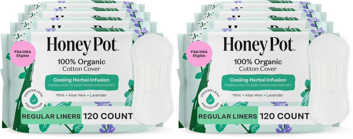 The Honey Pot Company - Cooling Herbal - Overnight - Pads for Women