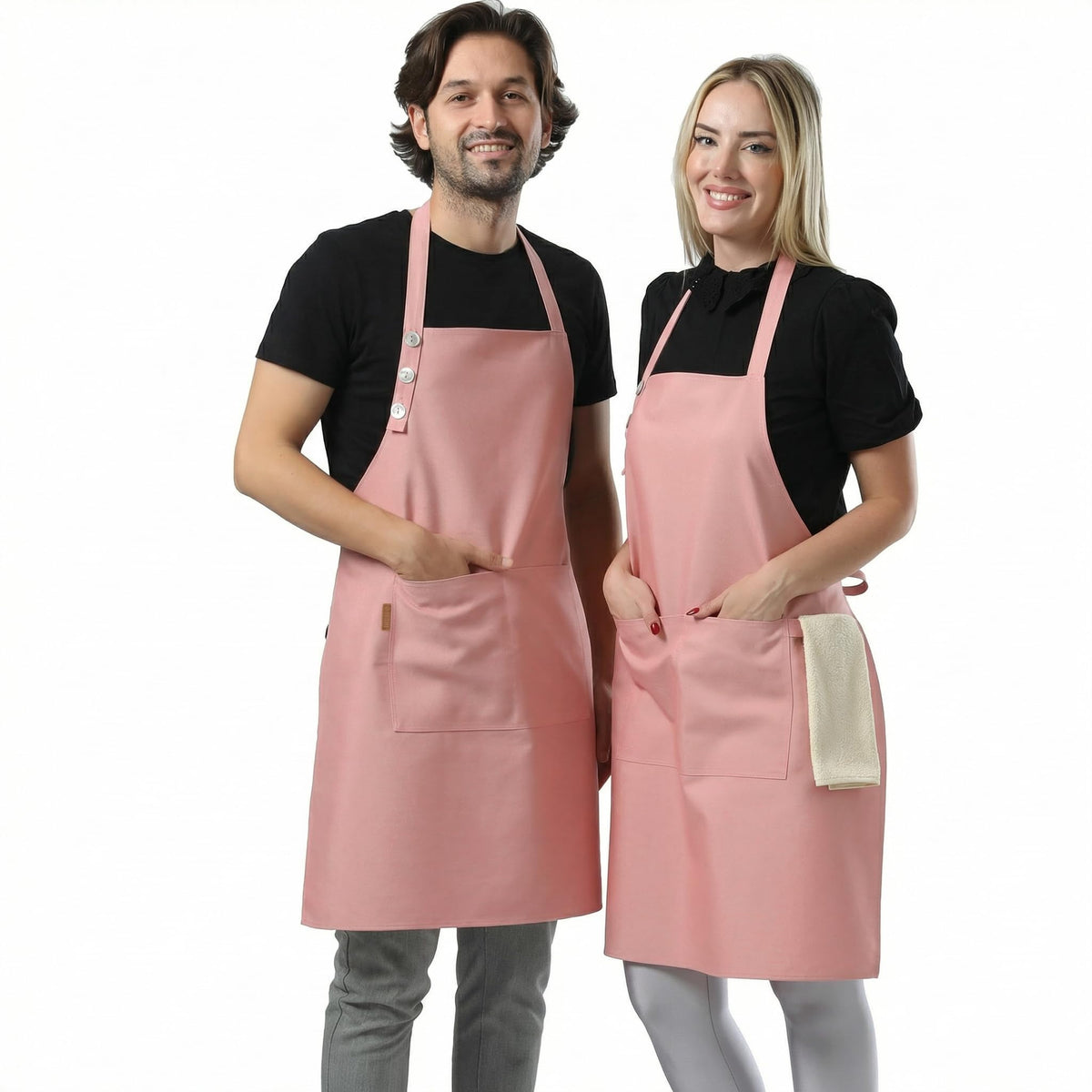 TOSHE Kitchen Apron for Women & Men Waterdrop Resistant, Adjustable Button