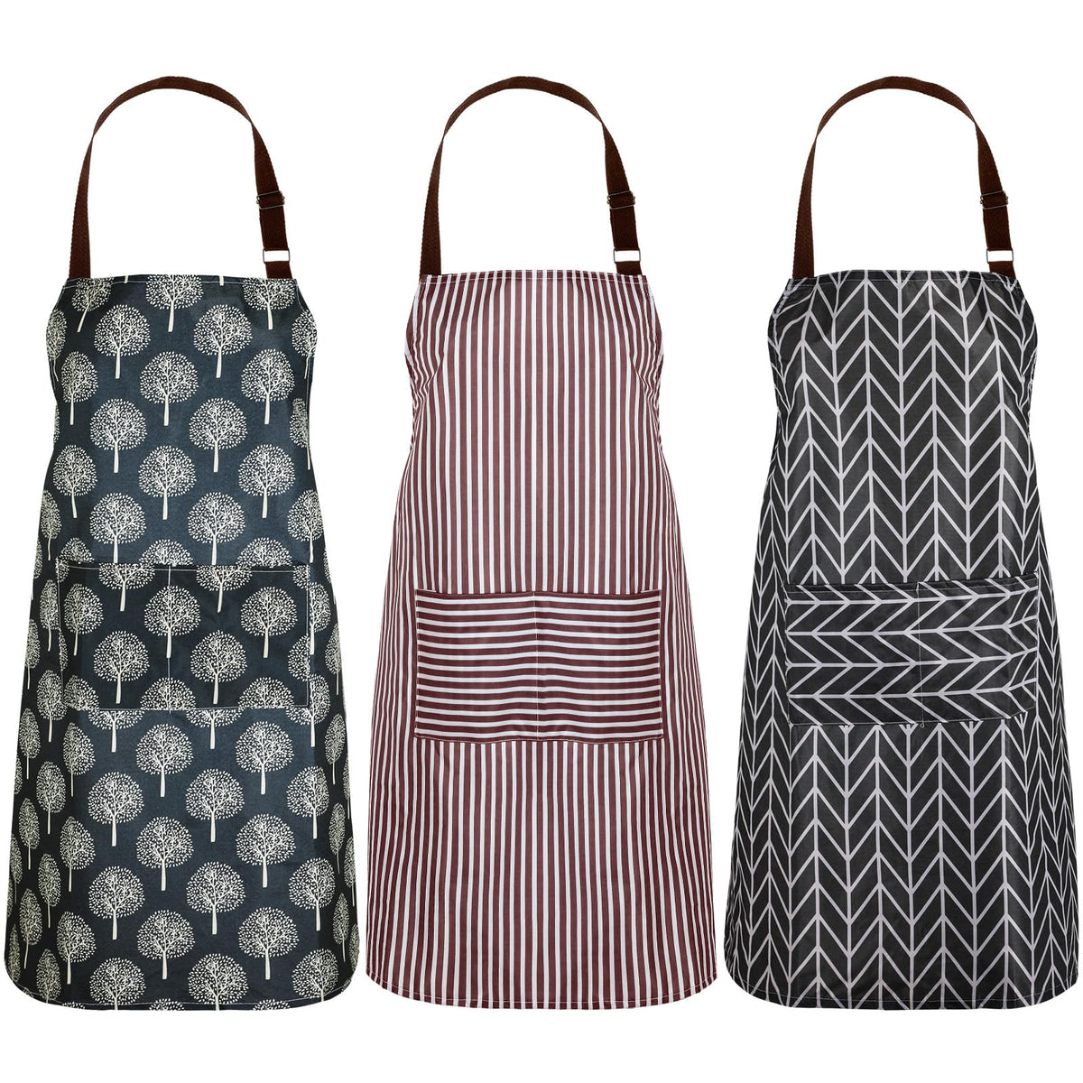 SATINIOR 3 Pcs Waterproof Kitchen Apron with 2 Pockets