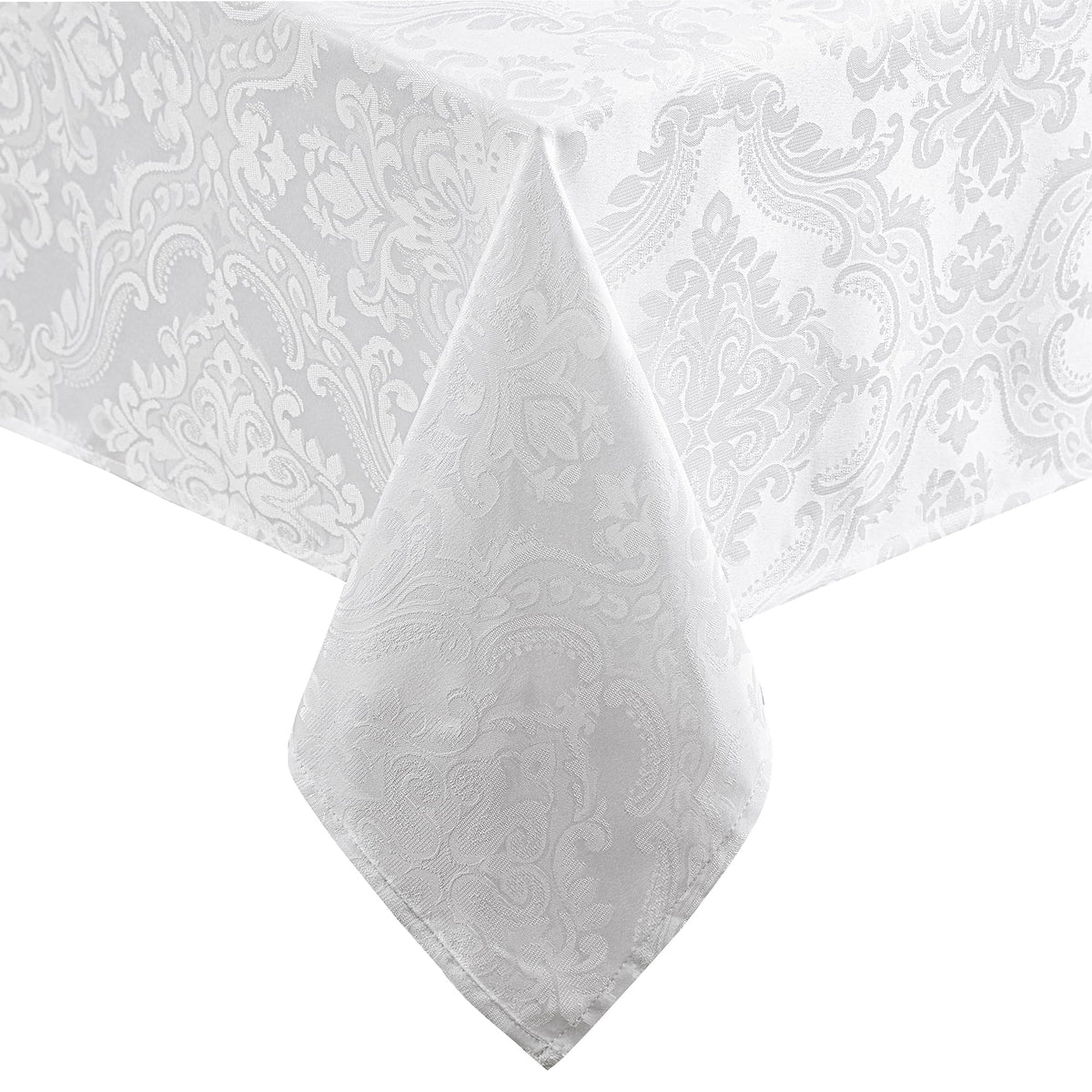 Caiden Elegance Damask Tablecloth, Ivory - 60" W x 120" L