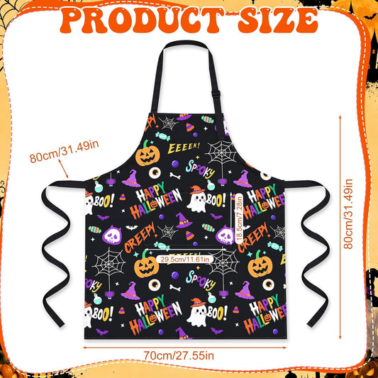 Halloween Apron Waterproof Spooky Pumpkin Cooking Aprons