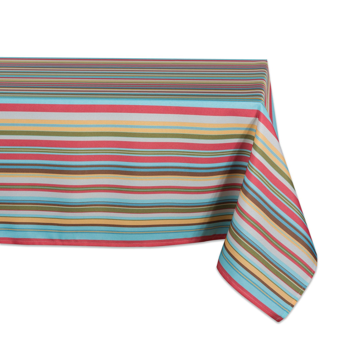 DII Summer Stripe Outdoor Tabletop Collection, Multi-use, Machine Washable, Tablecloth, 60x84, Sunset
