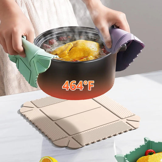 Magnetic Silicone Trivet Mat - Heat Resistant Hot Pad for Hot Dishes, Pots & Pans, Non-Slip Table & Countertop Protector