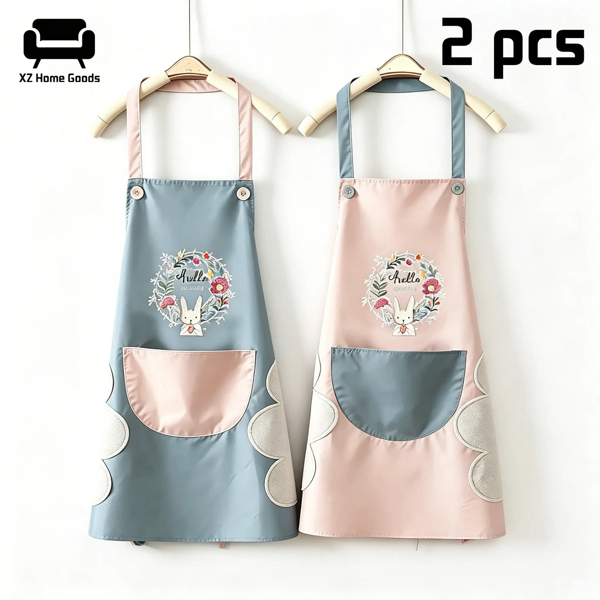 2 Pieces Kitchen Hand Cleaning Apron, Kitchen Home Apron, Oil Resistant, Waterproof, For Men And Women, Adult Waist, Fashionable Coffee Monkeys, Hand Cleaning Apron