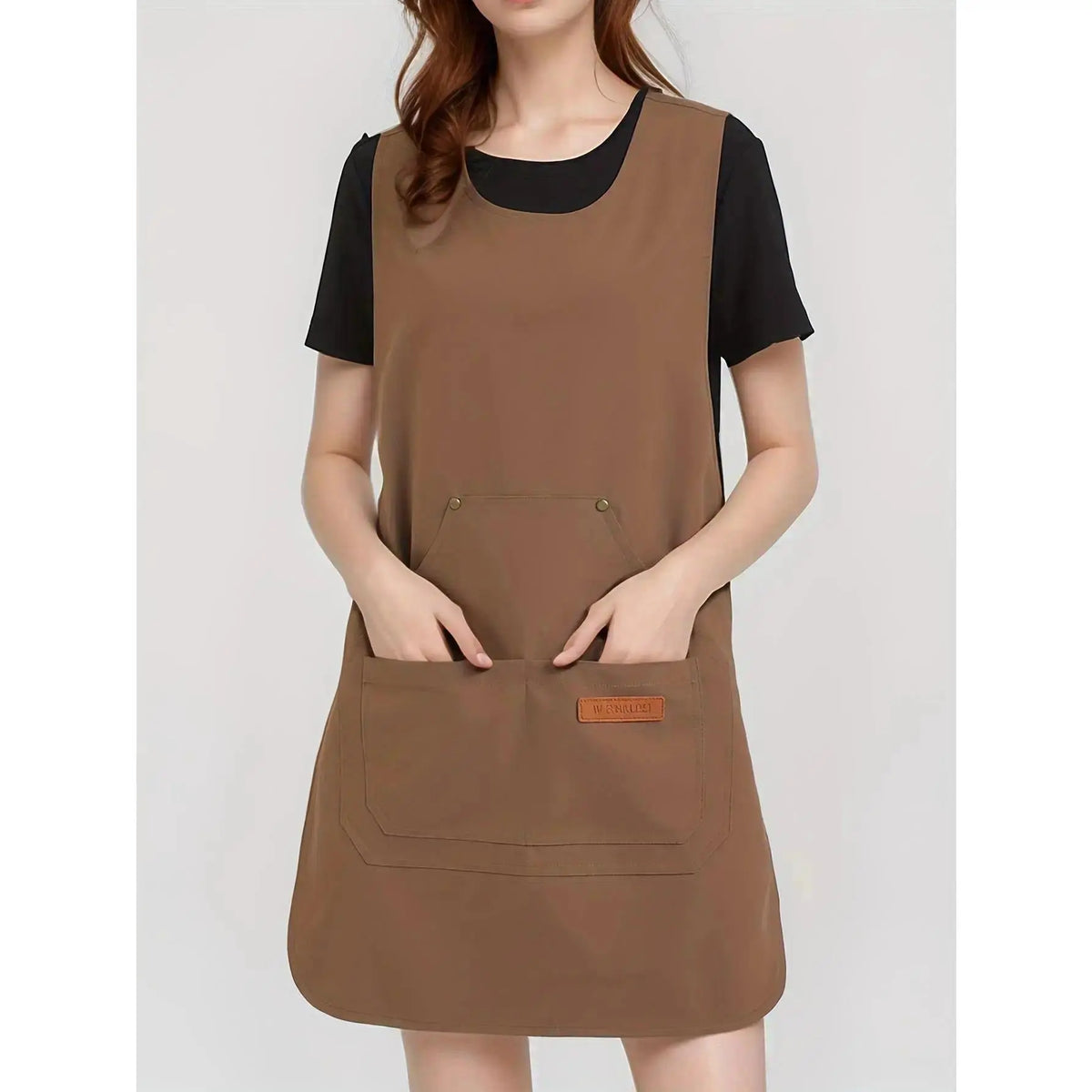 Women’s Waterproof Fabric Kitchen Apron - Plain, Adjustable Lace-Up Back, Stain Resistant, Durable Lightweight with Pockets - Unisex for Kitchen Use, Baking, Home Cleaning by Sohoch