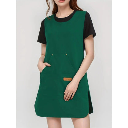 Women’s Waterproof Fabric Kitchen Apron - Plain, Adjustable Lace-Up Back, Stain Resistant, Durable Lightweight with Pockets - Unisex for Kitchen Use, Baking, Home Cleaning by Sohoch