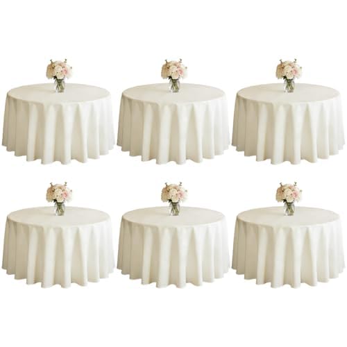 DRESSMAKER 2 Pack White Table Cloth Rectangle 60X102 Inch Fit 6FT Table
