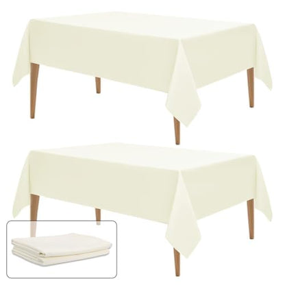 DRESSMAKER 2 Pack White Table Cloth Rectangle 60X102 Inch Fit 6FT Table