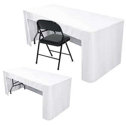 Black Tablecloths For 6 ft Rectangle Table With Open Back for Vendor 2 Pcs