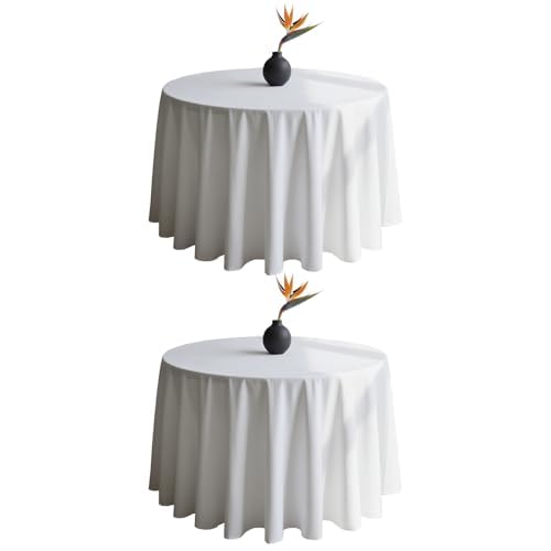 DRESSMAKER 2 Pack White Table Cloth Rectangle 60X102 Inch Fit 6FT Table