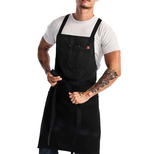 hedley & bennett Crossback Chef Apron, Pockets & Towel Loop, Midnight Blue