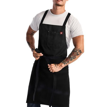 hedley & bennett Crossback Chef Apron, Pockets & Towel Loop, Midnight Blue