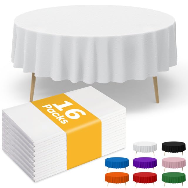 Niuara White Plastic Table Cloth - 30 Pack 54" × 108" Rectangle Disposable Tablecloths for 6FT Tables, Waterproof Table Cover for Party, Holiday & Gathering Use