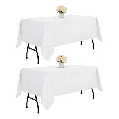 DRESSMAKER 2 Pack White Table Cloth Rectangle 60X102 Inch Fit 6FT Table