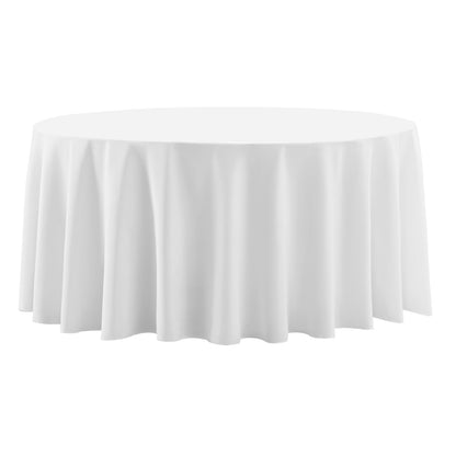 6 Pack White Round Tablecloths 120 Inch for Dining Tables