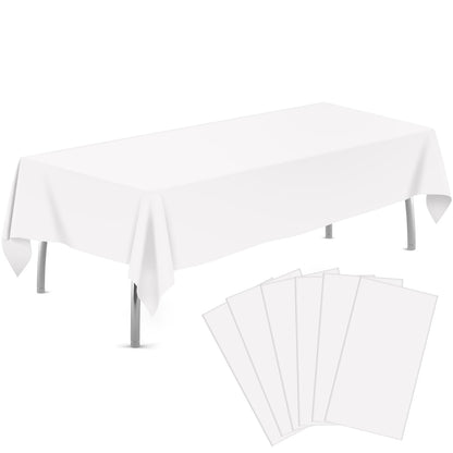 tujol Royal Blue 6 Pack Plastic Table Cloth 54" x 108", Disposable Tablecloths Rectangle Table Cover, Plastic Tablecloths for Parties