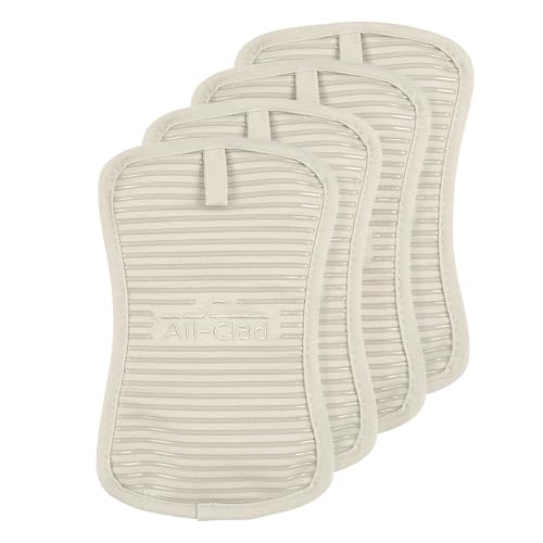 All-Clad Premium Pot Holder & Hot Pad: Heat Resistant to 500 Degrees - 100% Cotton, 10"x6.25" Hot Pad for Kitchen and Barbeque, (2-Pack), Almond