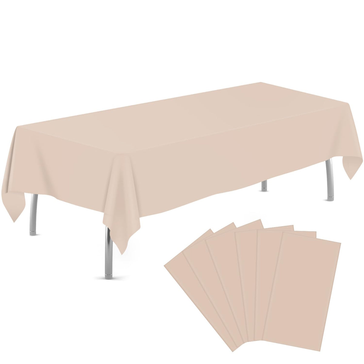 tujol Royal Blue 6 Pack Plastic Table Cloth 54" x 108", Disposable Tablecloths Rectangle Table Cover, Plastic Tablecloths for Parties