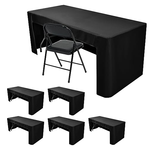Black Tablecloths For 6 ft Rectangle Table With Open Back for Vendor 2 Pcs