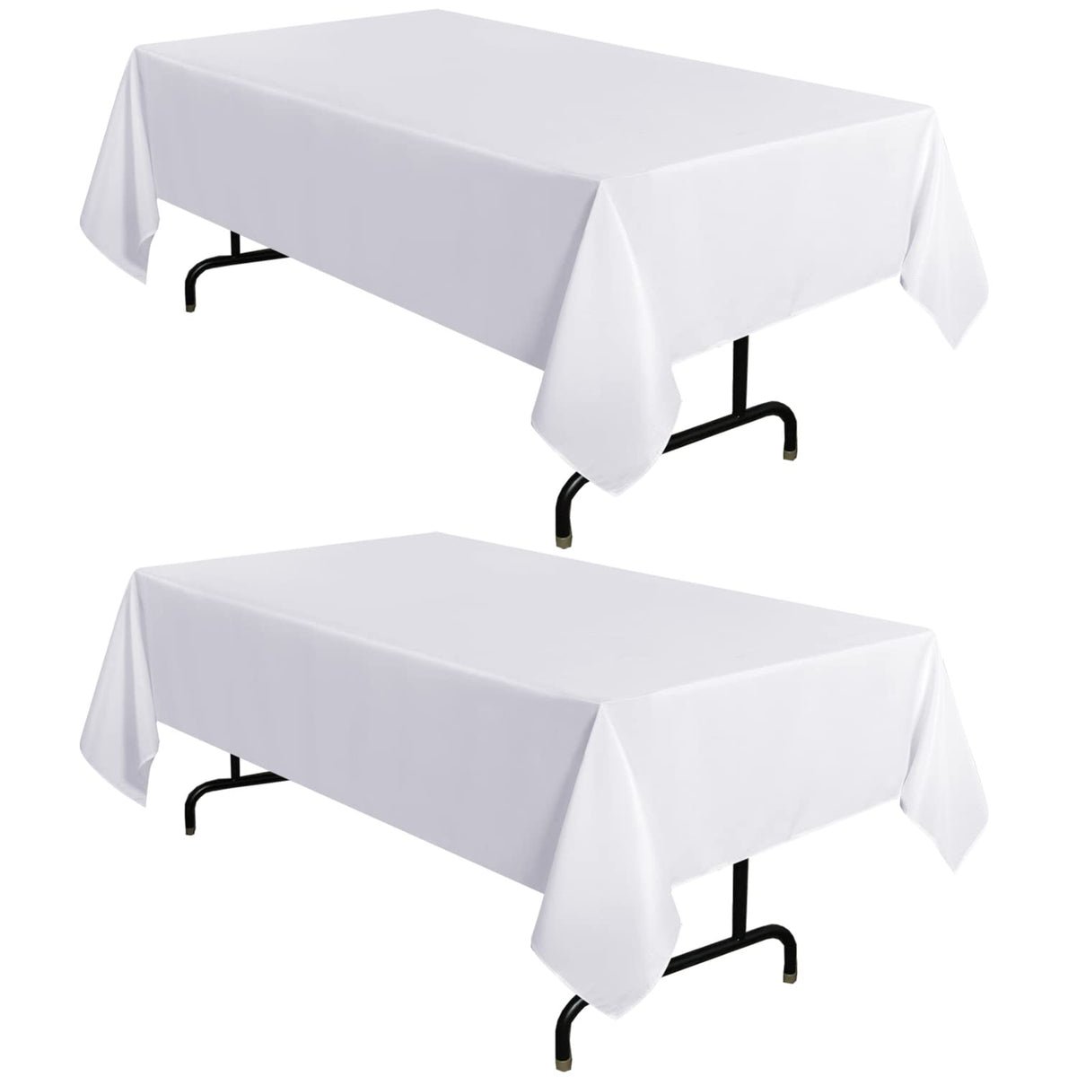 sancua 2 Pack Black Tablecloths 60x102 Inch for 6 Feet Rectangle Tables
