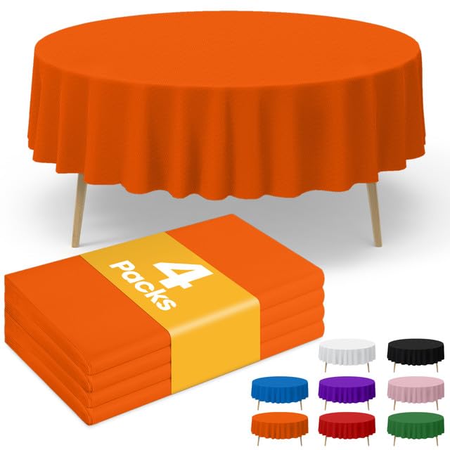 Niuara Black Plastic Table Cloth Disposable, 4 Pack, 54 x 108 in