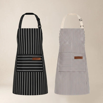 2 PCS Kitchen Cooking Aprons for Women and Men Adjustable Chef Apron with Pockets Multicolor -YY1