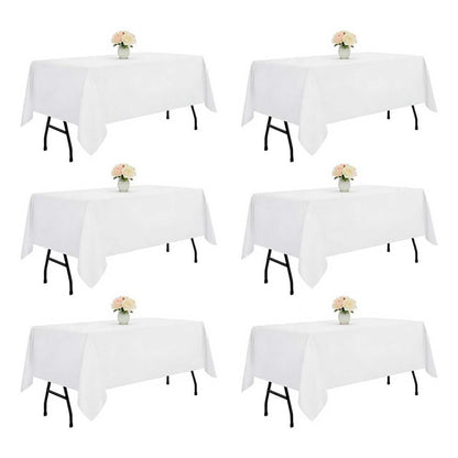 DRESSMAKER 2 Pack White Table Cloth Rectangle 60X102 Inch Fit 6FT Table