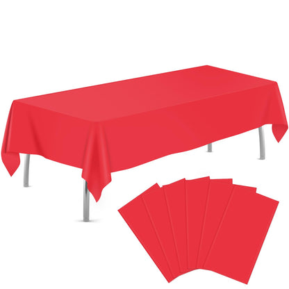 tujol Royal Blue 6 Pack Plastic Table Cloth 54" x 108", Disposable Tablecloths Rectangle Table Cover, Plastic Tablecloths for Parties