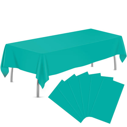 tujol Royal Blue 6 Pack Plastic Table Cloth 54" x 108", Disposable Tablecloths Rectangle Table Cover, Plastic Tablecloths for Parties