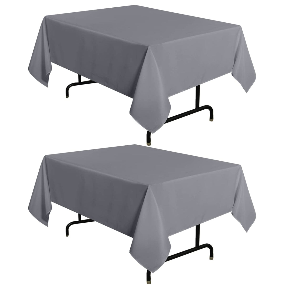 sancua 2 Pack Black Tablecloths 60x102 Inch for 6 Feet Rectangle Tables