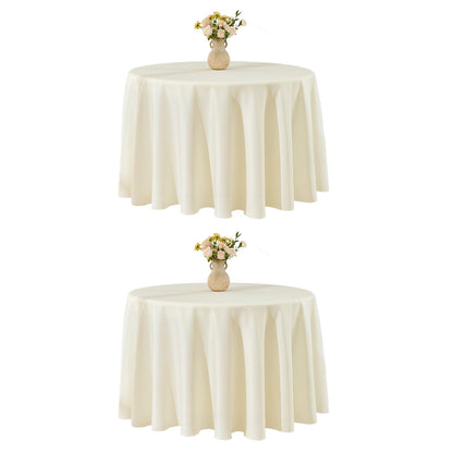 VidaFete 6 Pack 120inch Round Tablecloth Polyester Table Cloth, White