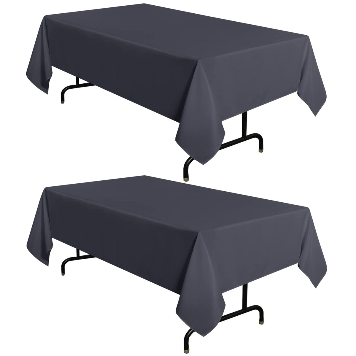 sancua 2 Pack Black Tablecloths 60x102 Inch for 6 Feet Rectangle Tables