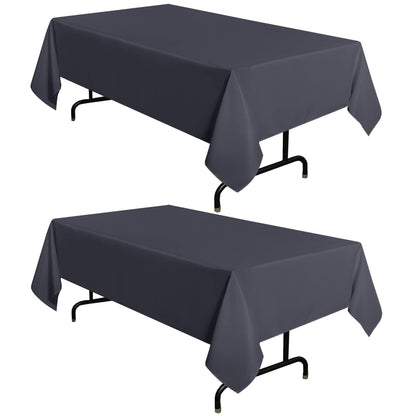 sancua 2 Pack Black Tablecloths 60x102 Inch for 6 Feet Rectangle Tables