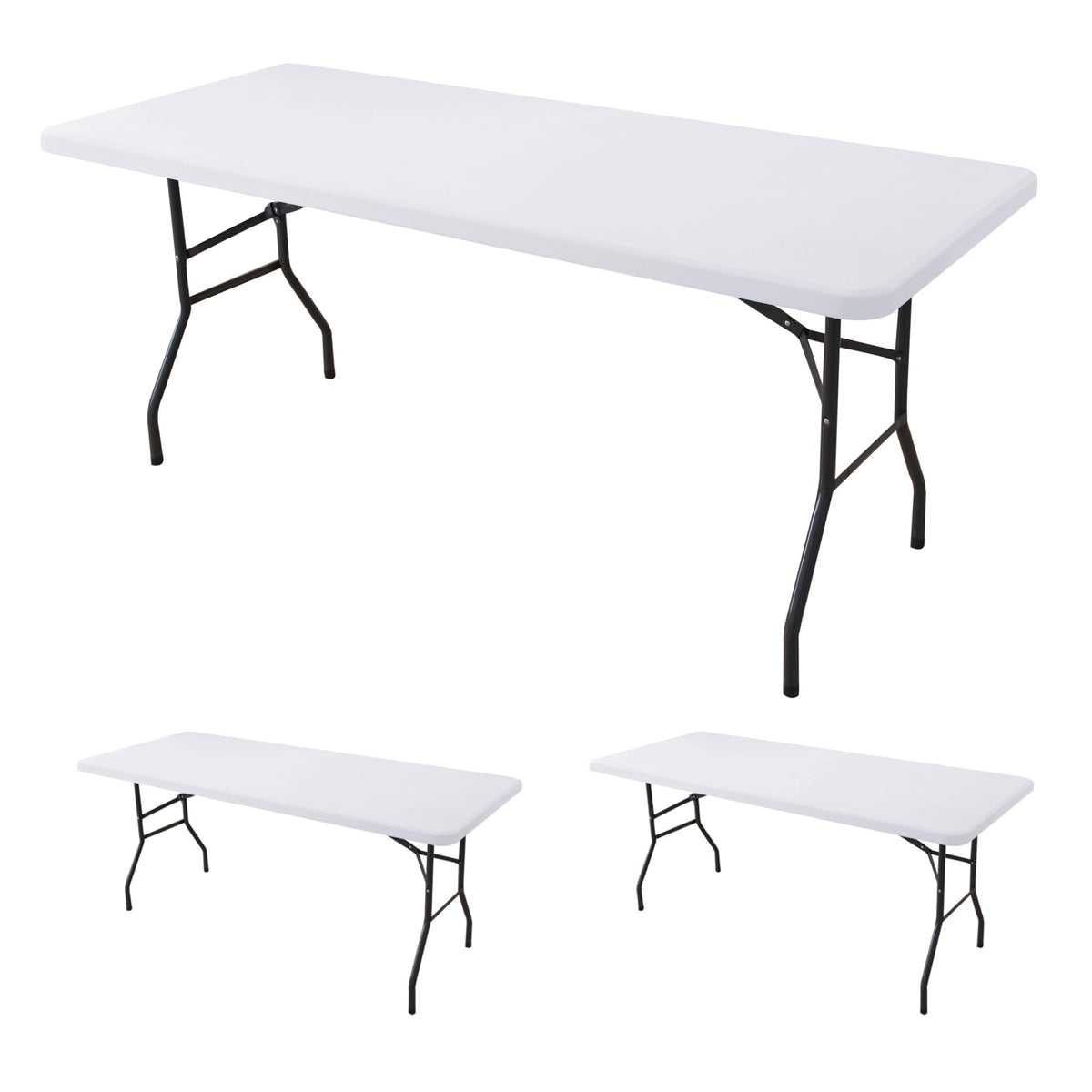 Fitted Tablecloth for 6 Foot Rectangle Tables-Black Picnic Table Covers