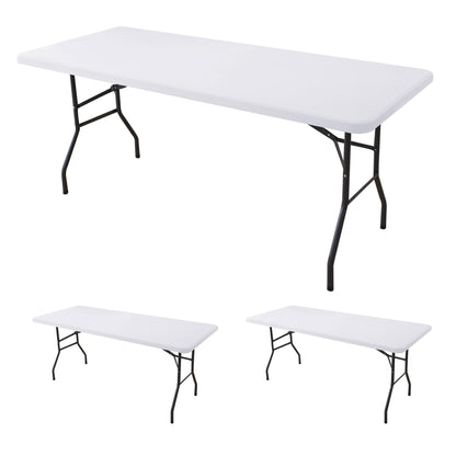 Fitted Tablecloth for 6 Foot Rectangle Tables-Black Picnic Table Covers