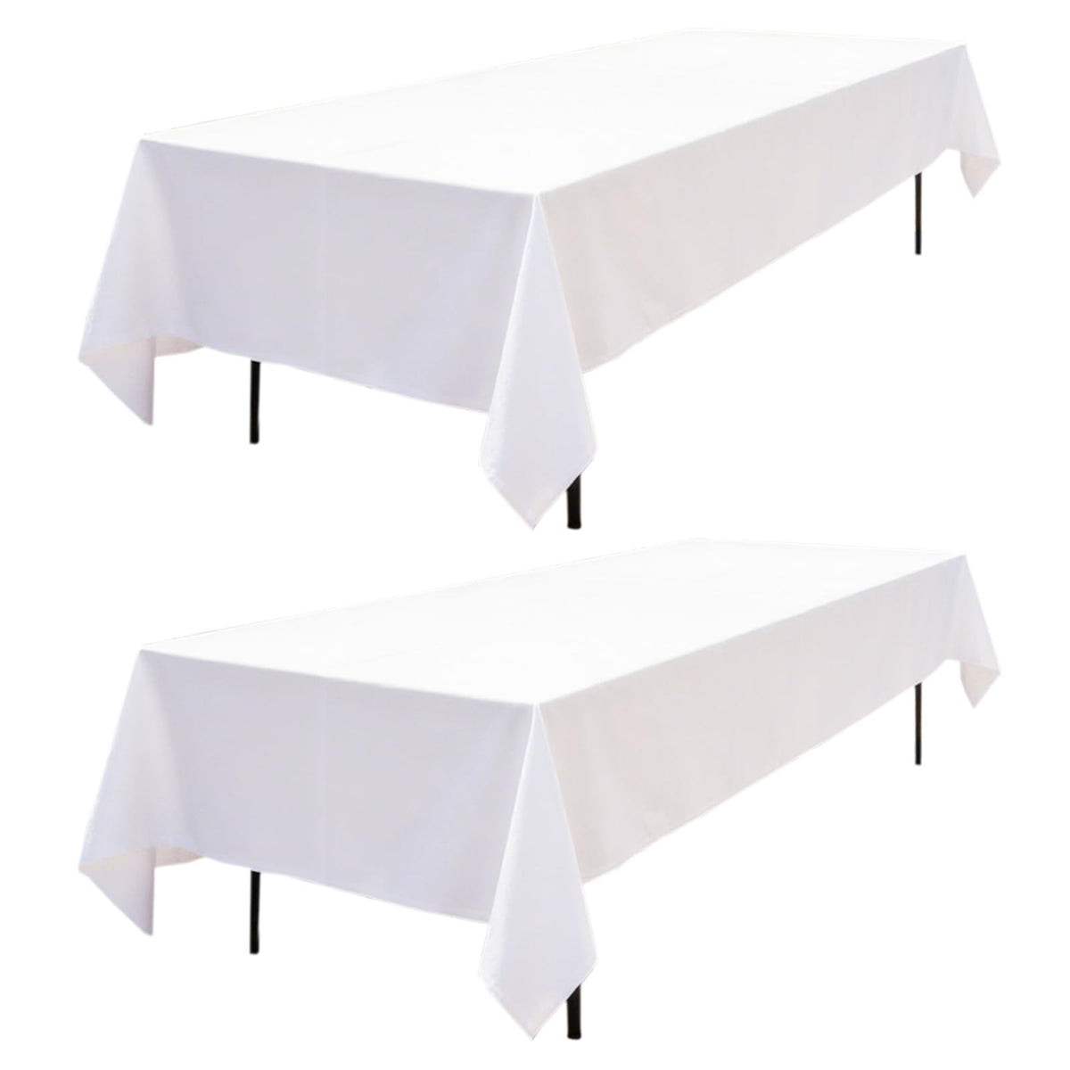 DRESSMAKER 2 Pack White Table Cloth Rectangle 60X102 Inch Fit 6FT Table