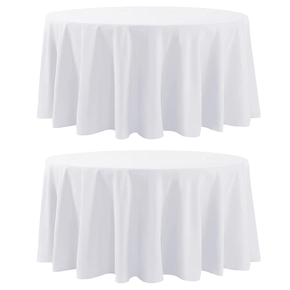 6 Pack White Round Tablecloths 120 Inch for Dining Tables