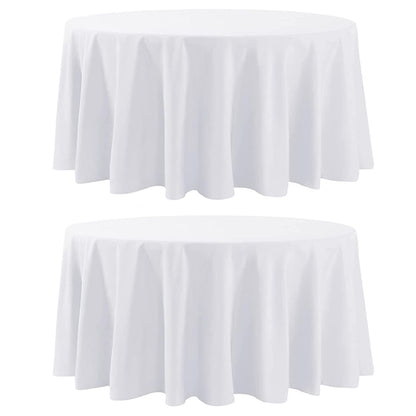 6 Pack White Round Tablecloths 120 Inch for Dining Tables