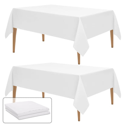 WIGENIUS 6 Pack White Table Cloth Rectangle 60X102 Inch Tablecloth Fit 6FT