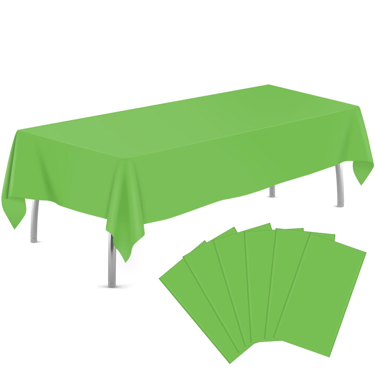 tujol Royal Blue 6 Pack Plastic Table Cloth 54" x 108", Disposable Tablecloths Rectangle Table Cover, Plastic Tablecloths for Parties