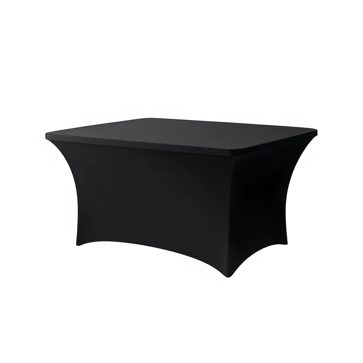 6FT Black Table Cloth - 2 Pack Fitted Stretch Rectangle Spandex Tablecloth, Washable Table Cover for Party, Picnic, Wedding, Banquet, Birthday and Festival(30" x 72")